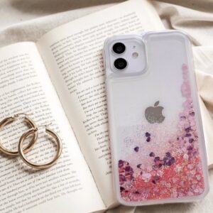 Case para iPhone 11 con escarcha liquida rosada