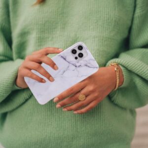 Case para iPhone 11 Pro Max, con efecto marmolado en color blanco y negro