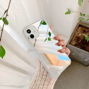 Case para iPhone 11 Pro Max, con efecto espejo en color plateado y con protección antichoque