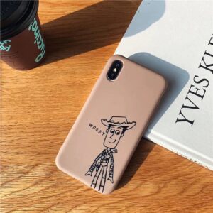 Case para iPhone XS cafe con diseño de Woody de Toy Story